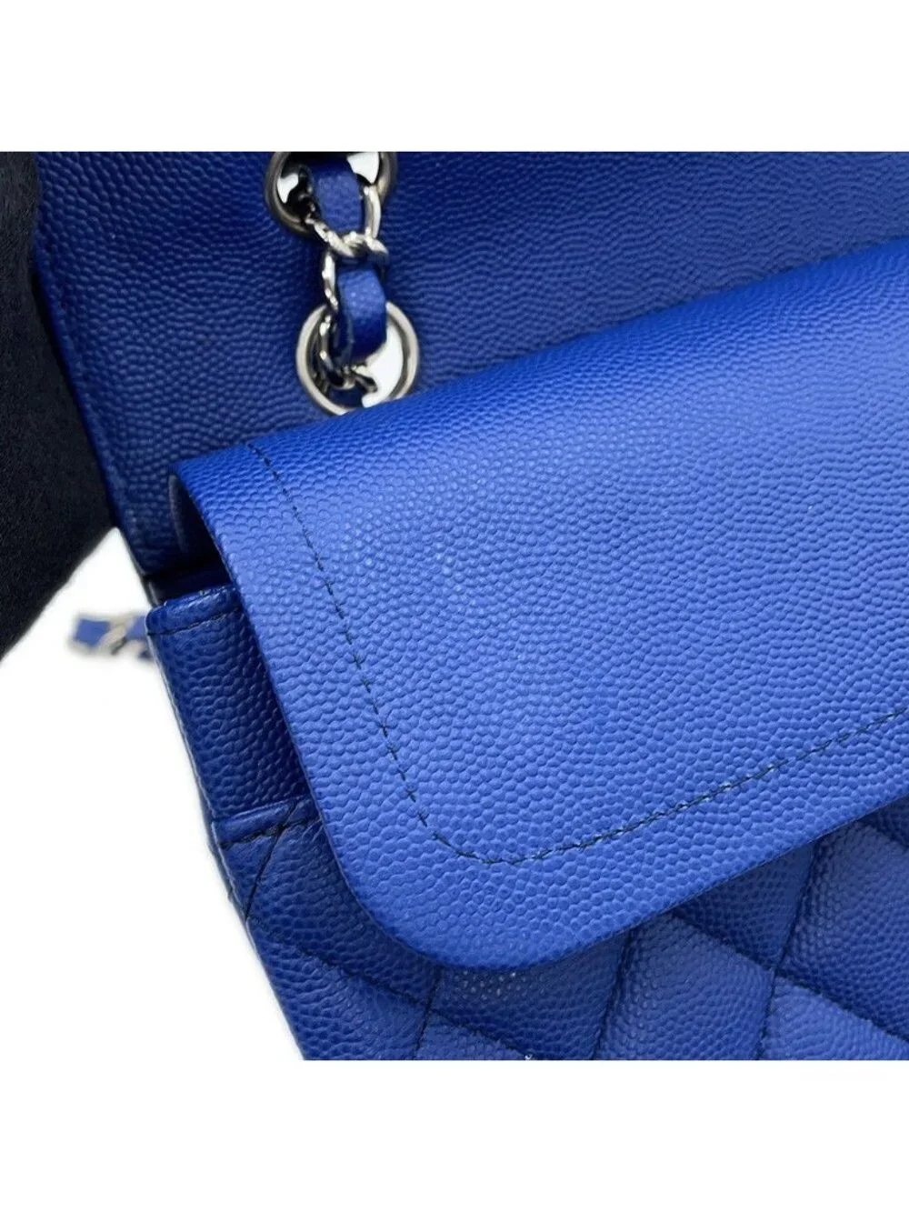 Chanel Chain Shoulder Bag Quilted 25 CC Logo Double Caviar Leather